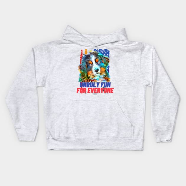 Unruly Fun for Everyone Puppy Art Kids Hoodie by PersianFMts